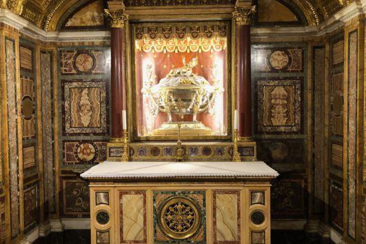 Relics of Jesus' crib at St Mary Major in Rome