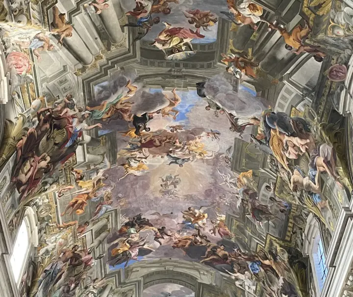 Andrea Pozzo ceiling fresco and illusionistic architecture at Sant'Ignazio di Loyola, Rome