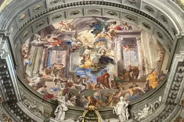 Apse fresco depicting the vocation of St Ignatius at Sant'Ignazio di Loyola, Rome