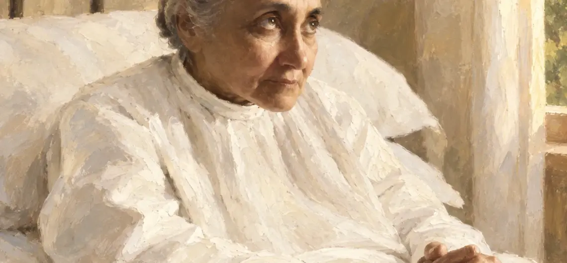 Illustration of Luisa Piccarreta in prayer for the Luisa Piccarreta tour in Corato
