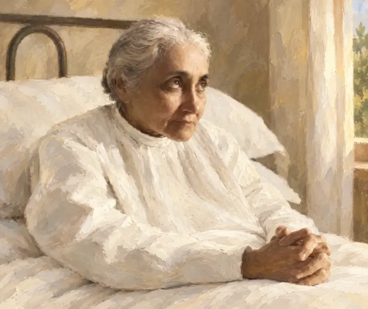 Illustration of Luisa Piccarreta in prayer for the Luisa Piccarreta tour in Corato