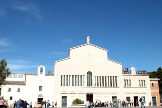 Santa Maria delle Grazie facade in San Giovanni Rotondo on the Padre Pio pilgrimage tour