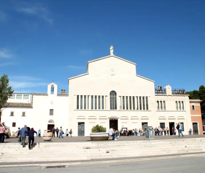 Santa Maria delle Grazie facade in San Giovanni Rotondo on the Padre Pio pilgrimage tour