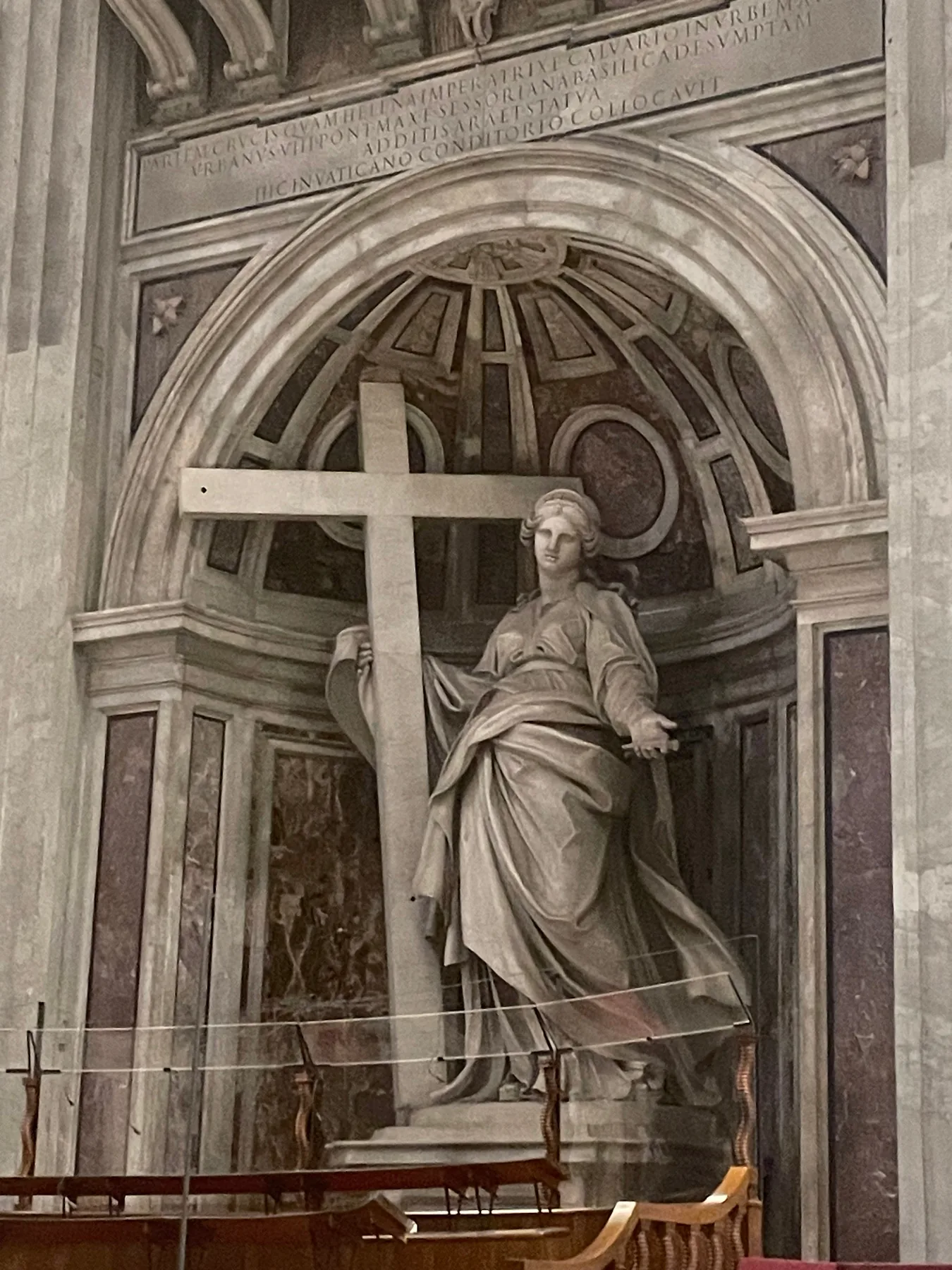 Statue of Saint Helena holding a cross in St Peter’s Basilica, Vatican City