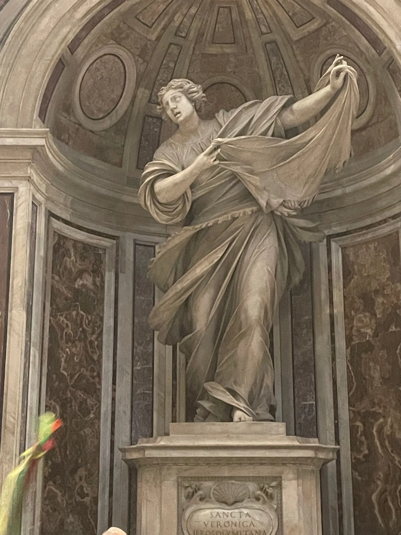 Statue of Saint Veronica holding the veil in St Peter’s Basilica, Vatican City