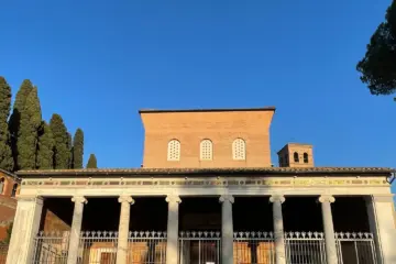 Facade and portico of San Lorenzo fuori le Mura, Rome