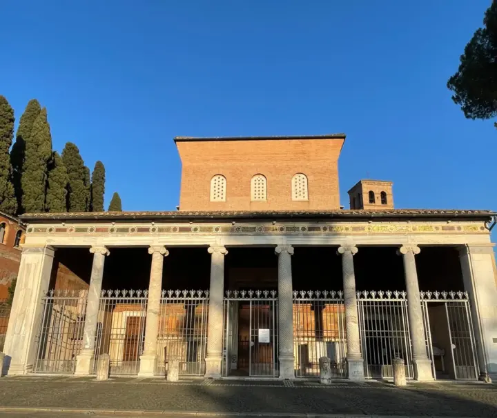 St Lawrence Pilgrim Church Tour 18 Facade and portico of San Lorenzo fuori le Mura, Rome