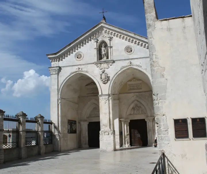 Sanctuary entrance in Monte Sant’Angelo, the meeting point for the St Michael’s Cave tour