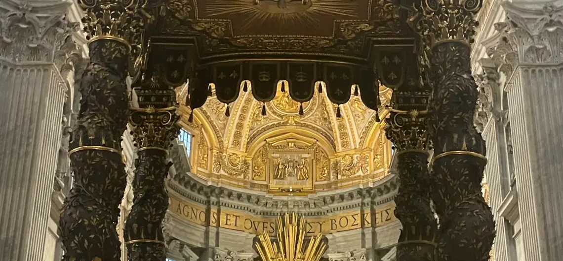 Relics in St Peter’s Basilica: A Catholic Guide 35 Bernini's baldachin and Chair of St Peter in St Peter's Basilica, Vatican City