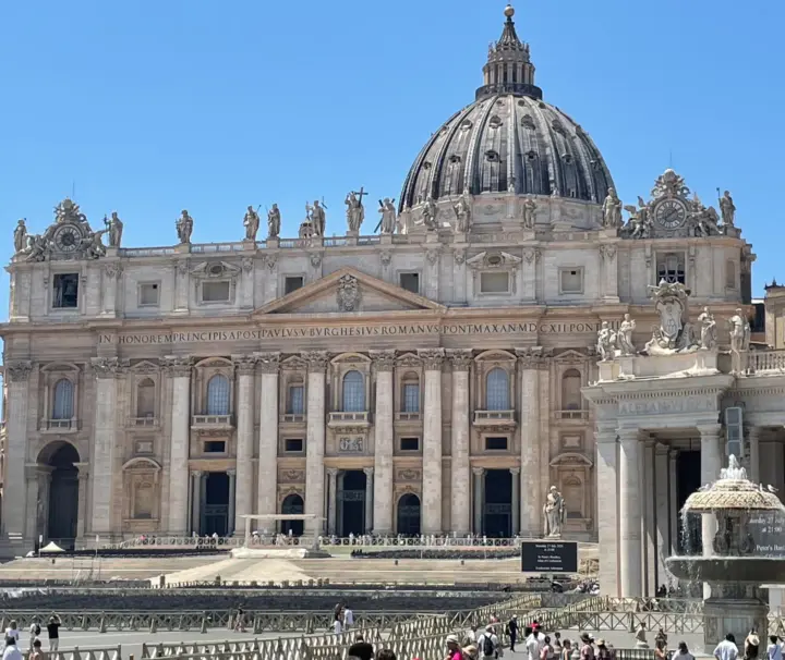 4 Major Basilicas in 1 Day 1 Facade and dome of St Peter's Basilica seen from St Peter's Square, Vatican City