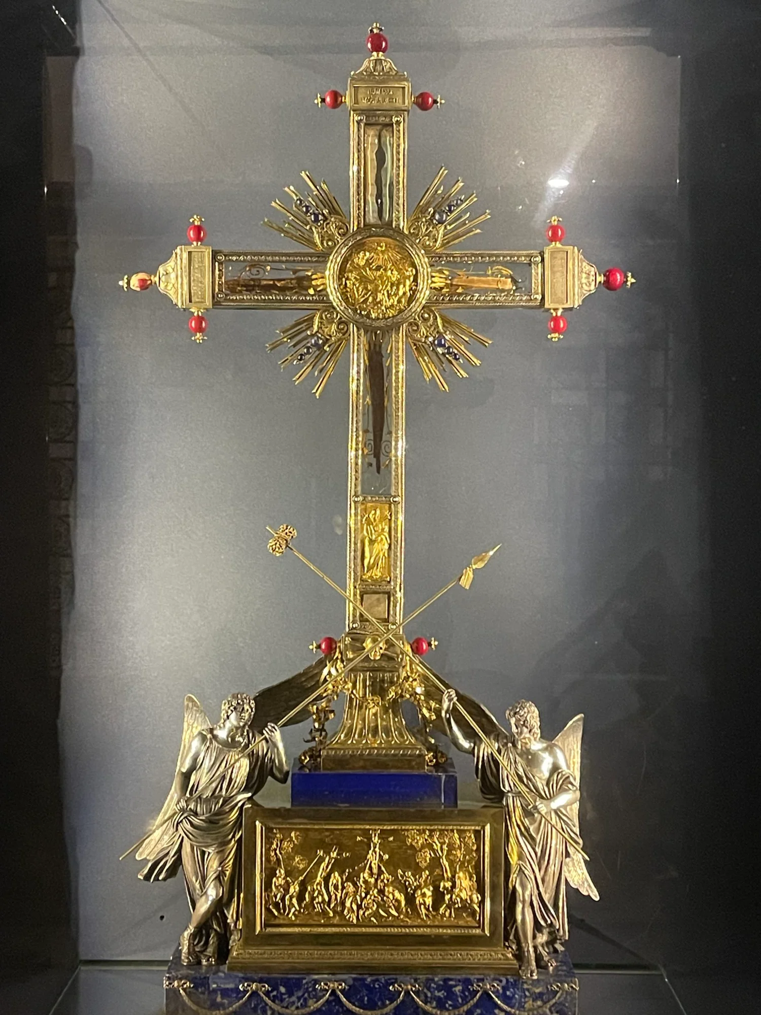 Cross-shaped reliquary with angels at Santa Croce in Gerusalemme, Rome